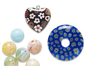 A Kaleidoscope of New Glass Millefiori Beads, Focals and Drops